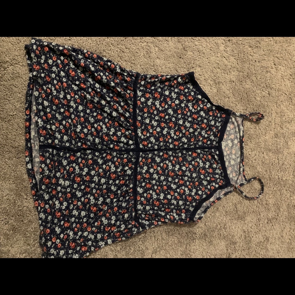 Blue floral flowy summer top